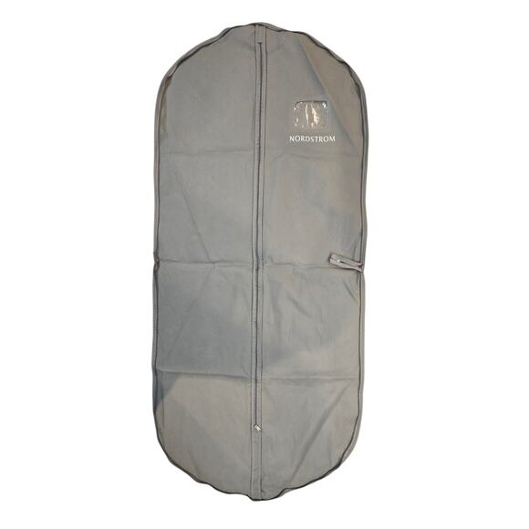 2 Vintage Nordstrom Grey Full Size Garment Hanging Bags, 1 Vinyl and 1 Cloth - Picture 6 of 7